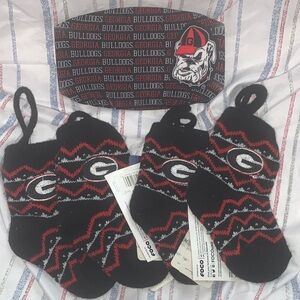 Georgia Bulldogs Black and Red stockings